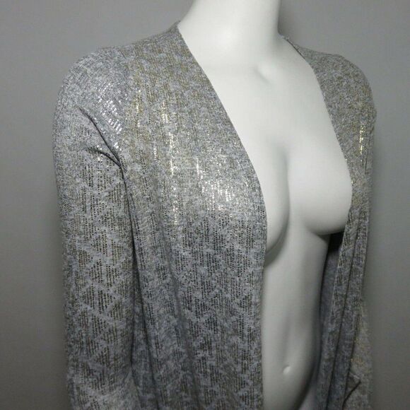 New LuLaRoe Elegant Sarah Duster S Gray Gold Silver Triangle Arrow - Picture 1 of 10